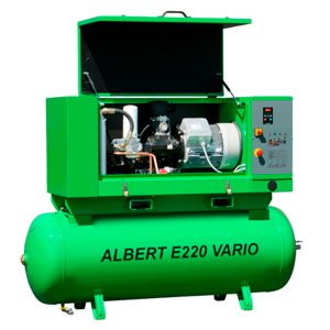 Винтовой компрессор Atmos Albert E220-6 Vario-KR с частотным преобразователем в кожухе на ресивере